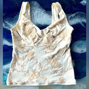 Beaded camisole, boutique purchased, NEVER worn, holiday or formal, Cream Size M